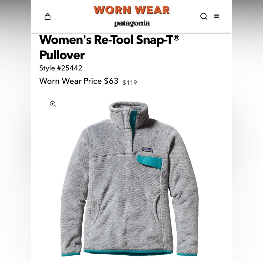 Patagonia Women's Re-Tool Snap-T Fleece Pullover (M, TailrdGr/NcklXDye/ElwhBlu)